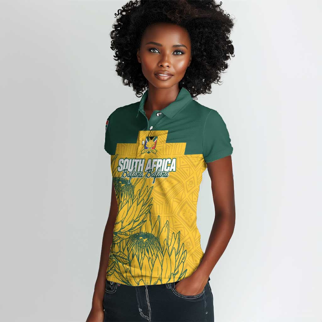 Custom South Africa Soccer Women Polo Shirt From Protea Roots We Rise - African Pride