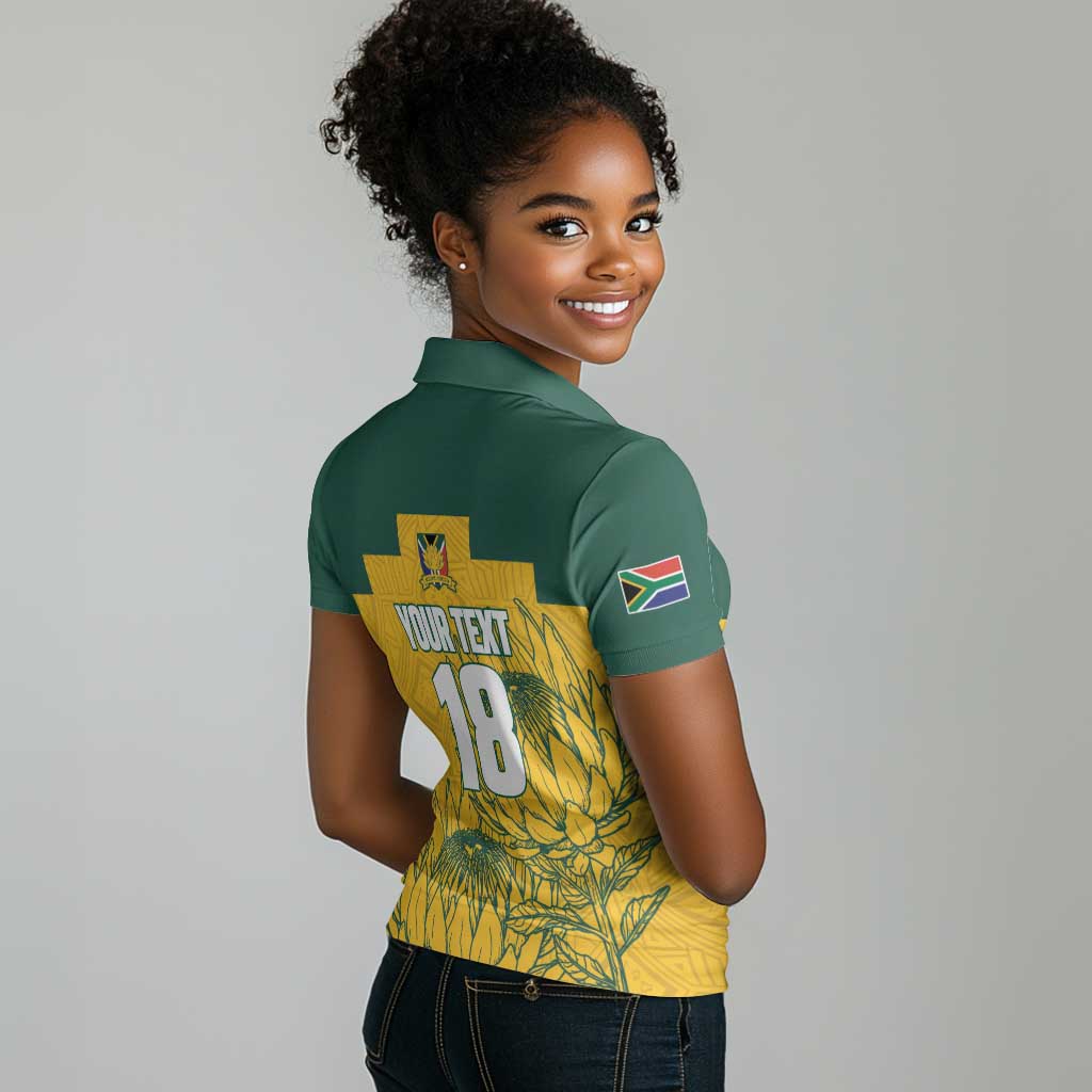 Custom South Africa Soccer Women Polo Shirt From Protea Roots We Rise - African Pride
