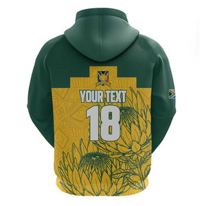 Custom South Africa Soccer Zip Hoodie From Protea Roots We Rise - African Pride