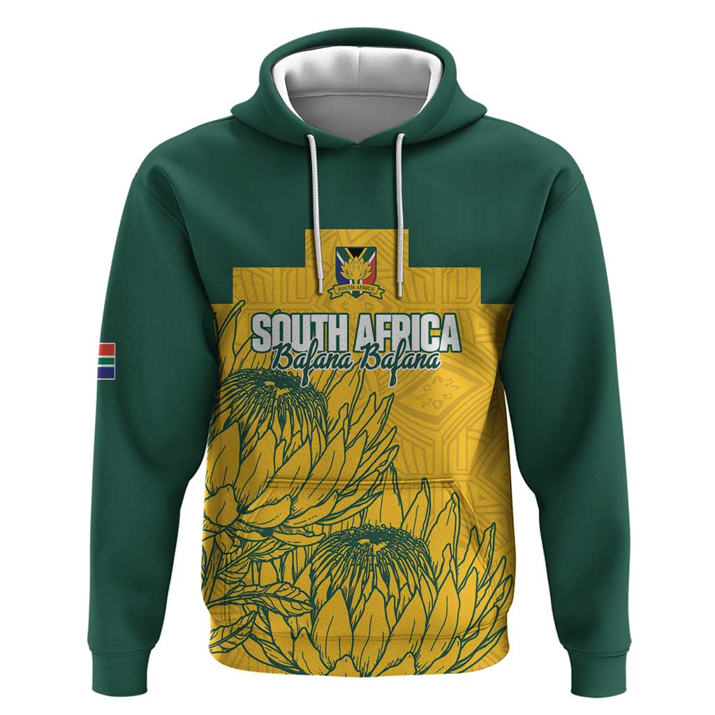Custom South Africa Soccer Zip Hoodie From Protea Roots We Rise - African Pride