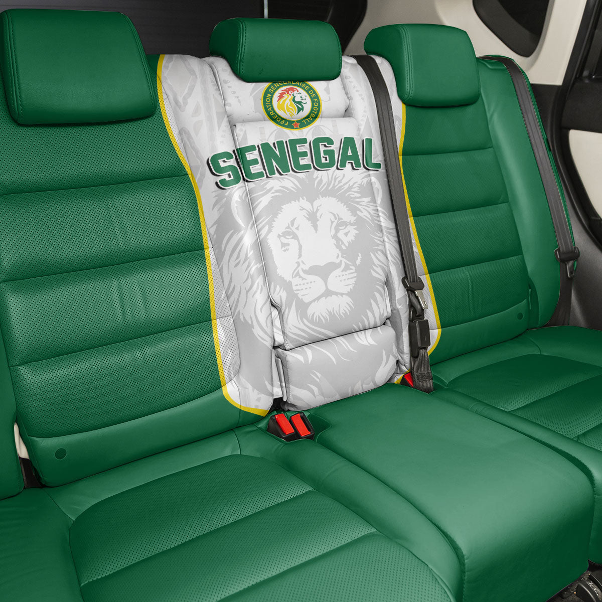 Senegal Football 2026 Back Car Seat Cover Proud Lions of Teranga Spirit