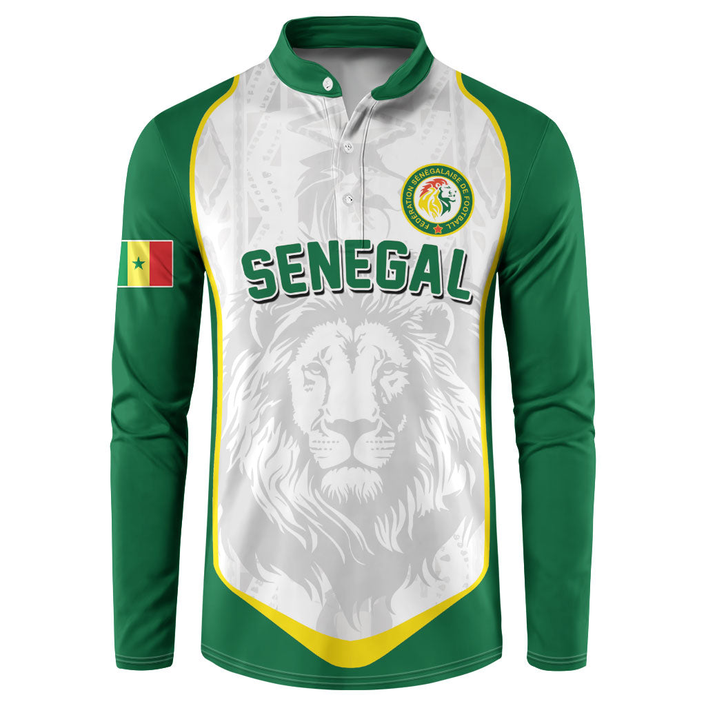 Custom Senegal Football 2026 Button Sweatshirt Proud Lions of Teranga Spirit