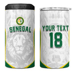 Custom Senegal Football 2026 4 in 1 Can Cooler Tumbler Proud Lions of Teranga Spirit