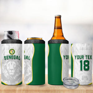Custom Senegal Football 2026 4 in 1 Can Cooler Tumbler Proud Lions of Teranga Spirit