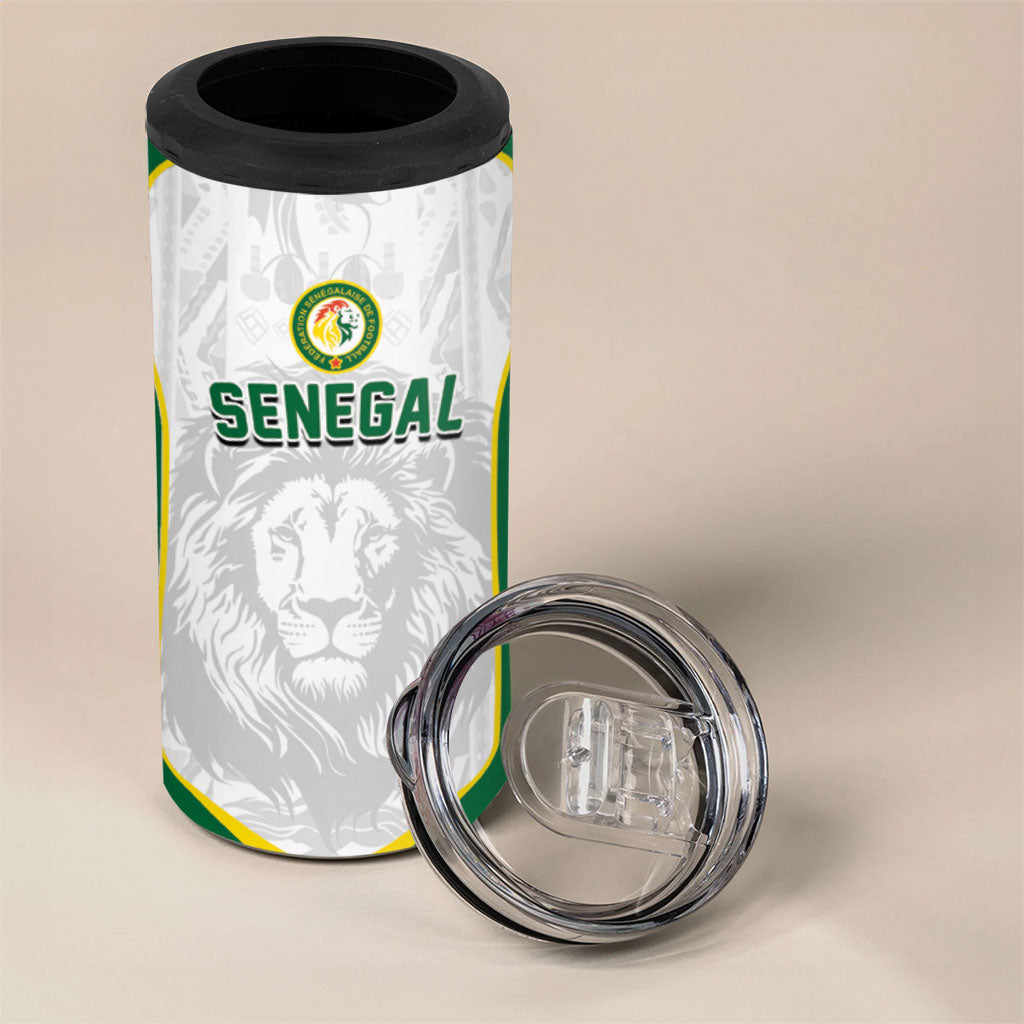 Custom Senegal Football 2026 4 in 1 Can Cooler Tumbler Proud Lions of Teranga Spirit