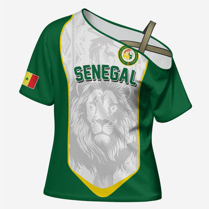 Custom Senegal Football 2026 Cross Shoulder Shirt Proud Lions of Teranga Spirit
