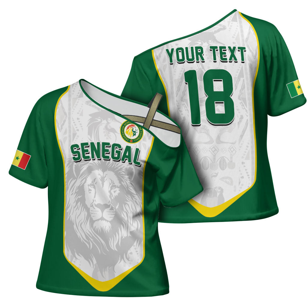 Custom Senegal Football 2026 Cross Shoulder Shirt Proud Lions of Teranga Spirit
