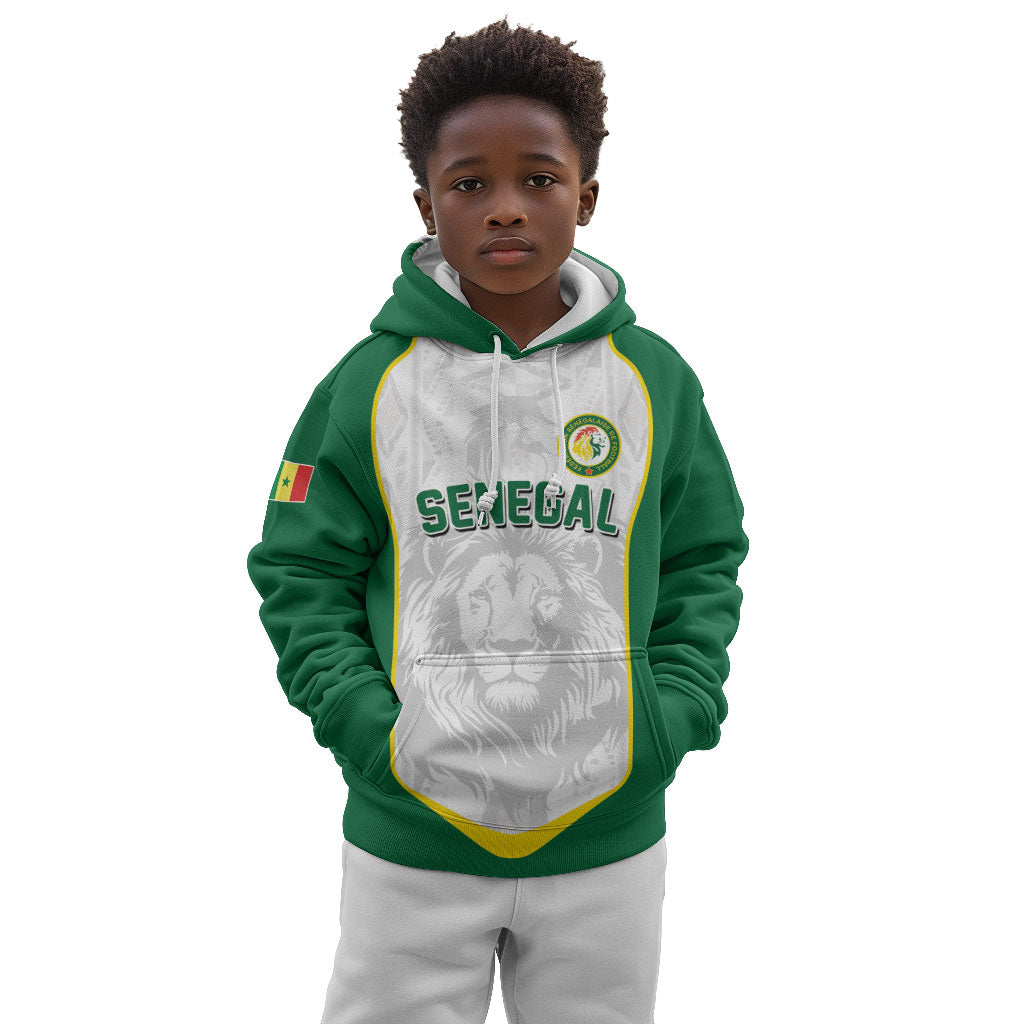 Custom Senegal Football 2026 Kid Hoodie Proud Lions of Teranga Spirit