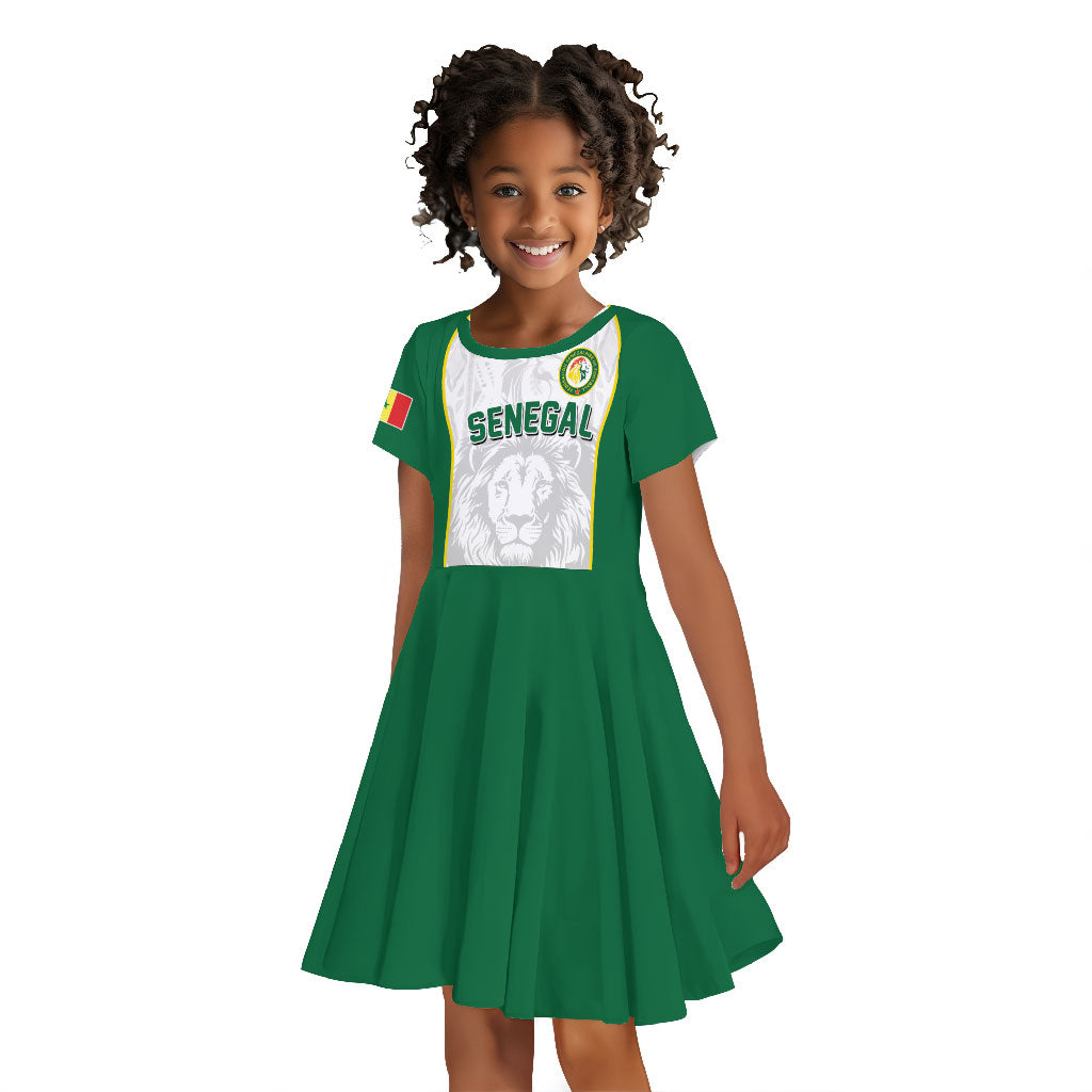 Custom Senegal Football 2026 Kid Short Sleeve Dress Proud Lions of Teranga Spirit