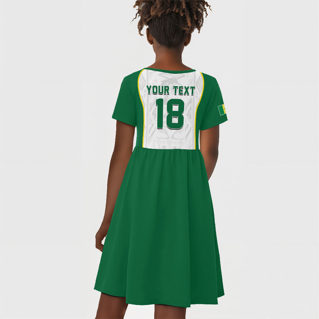 Custom Senegal Football 2026 Kid Short Sleeve Dress Proud Lions of Teranga Spirit
