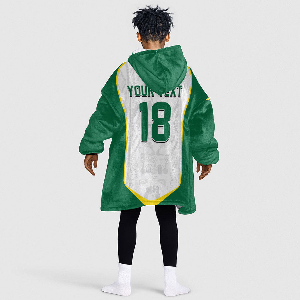 Custom Senegal Football 2026 Kid Wearable Blanket Hoodie Proud Lions of Teranga Spirit