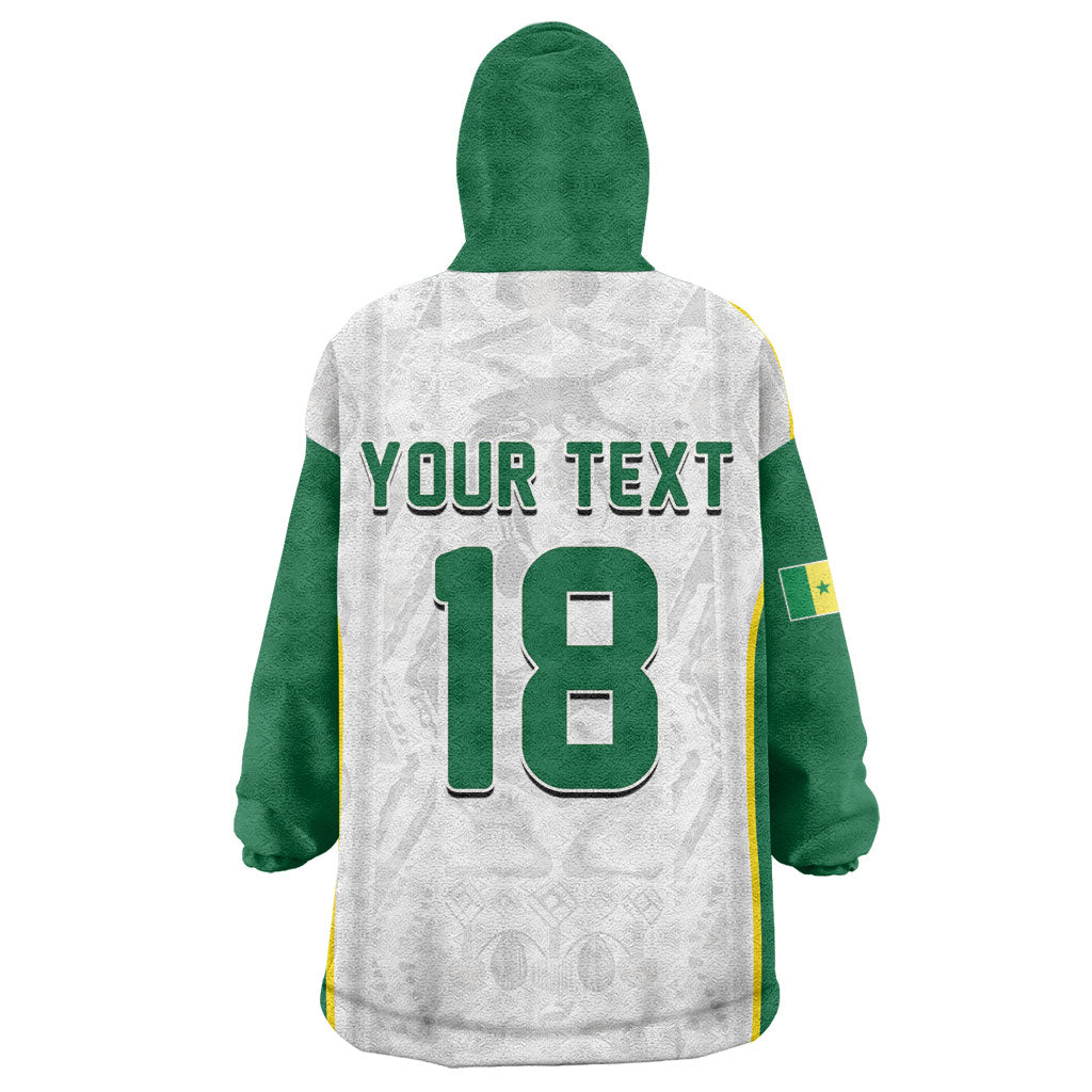Custom Senegal Football 2026 Kid Wearable Blanket Hoodie Proud Lions of Teranga Spirit