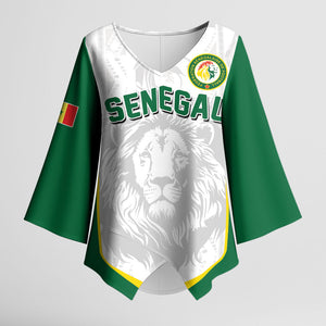 Custom Senegal Football 2026 Kimono Sleeve Blouse Proud Lions of Teranga Spirit