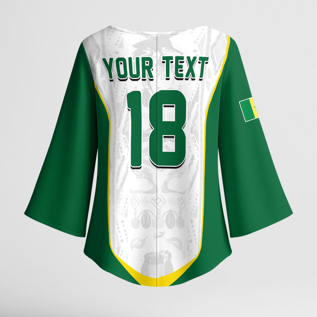 Custom Senegal Football 2026 Kimono Sleeve Blouse Proud Lions of Teranga Spirit