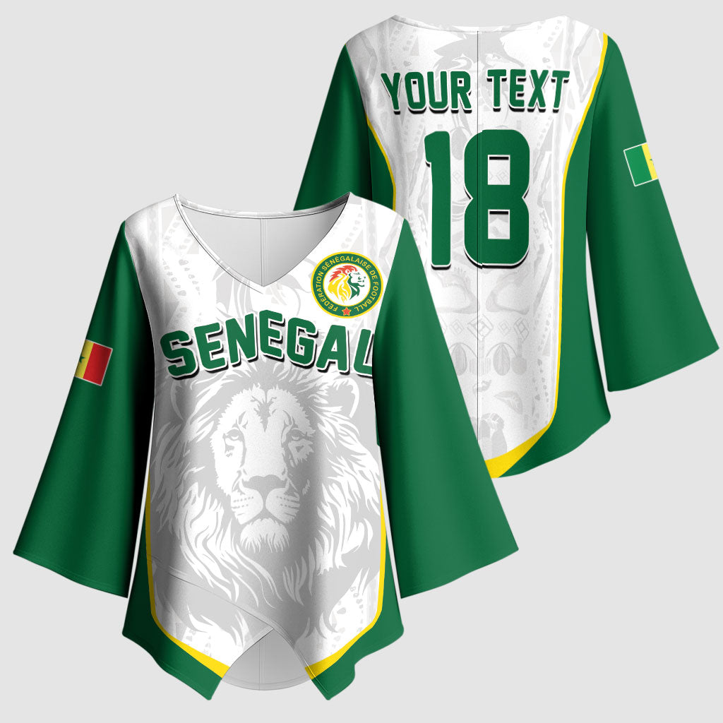 Custom Senegal Football 2026 Kimono Sleeve Blouse Proud Lions of Teranga Spirit