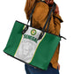 Senegal Football 2026 Leather Tote Bag Proud Lions of Teranga Spirit