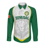 Custom Senegal Football 2026 Long Sleeve Button Shirt Proud Lions of Teranga Spirit