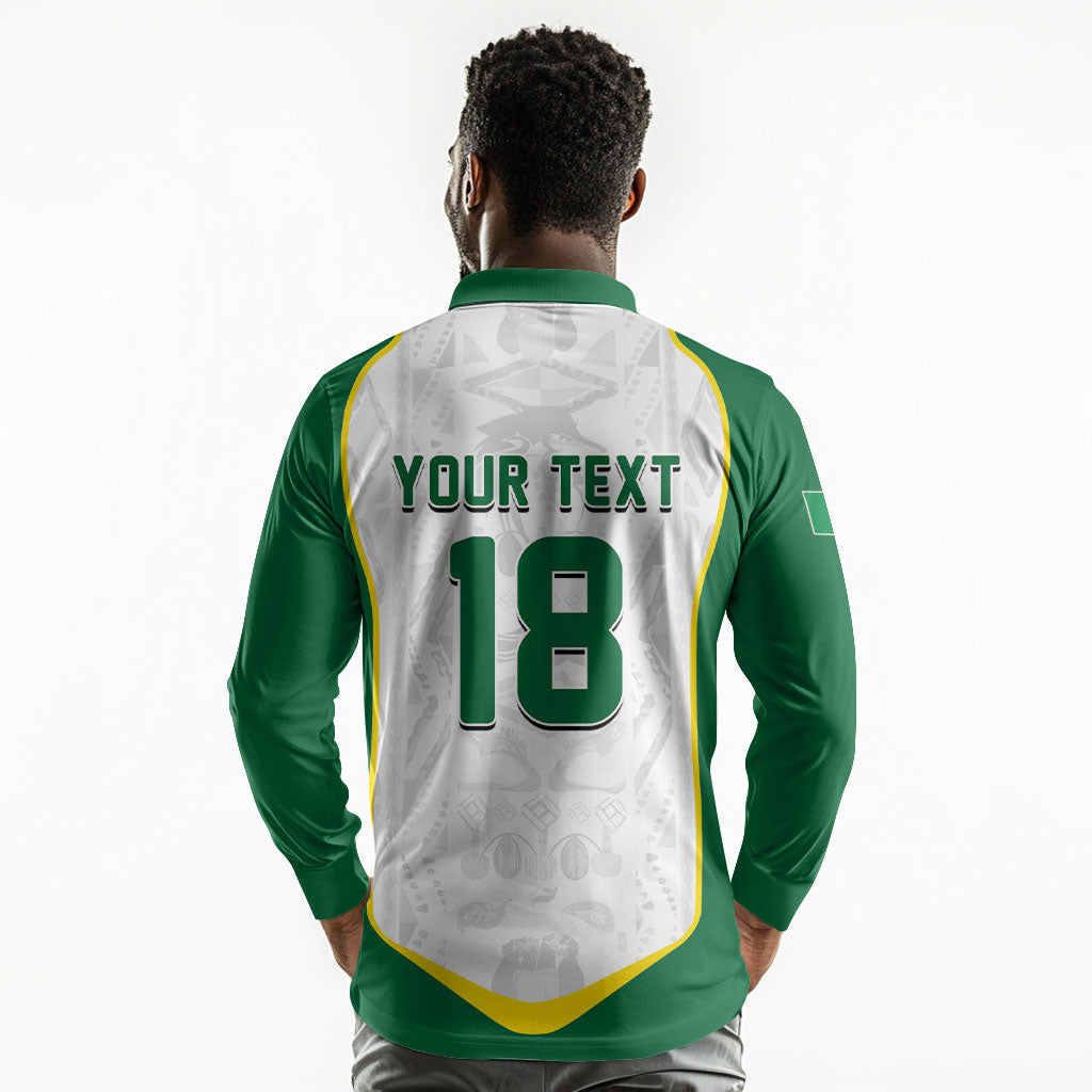 Custom Senegal Football 2026 Long Sleeve Polo Shirt Proud Lions of Teranga Spirit