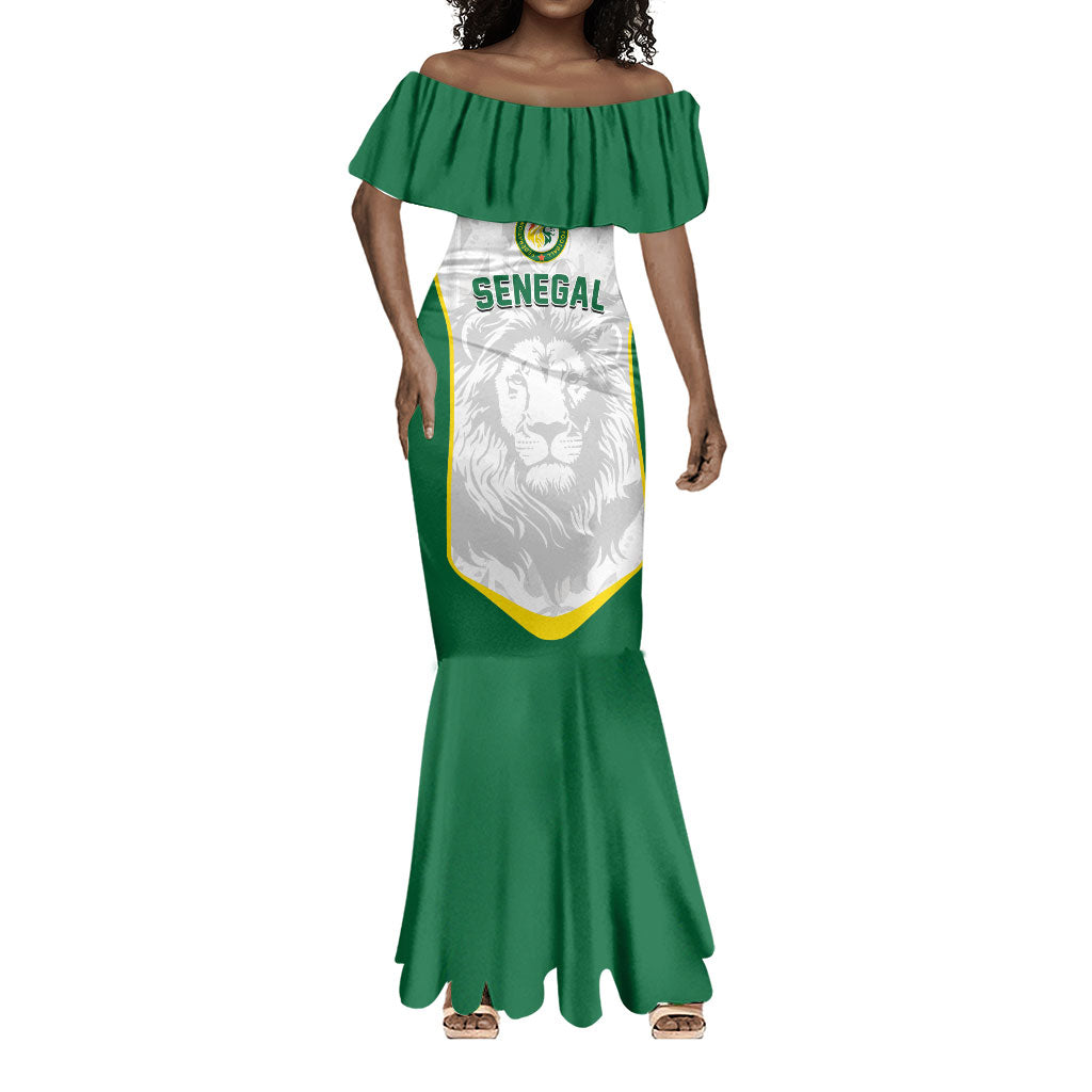 Custom Senegal Football 2026 Mermaid Dress Proud Lions of Teranga Spirit