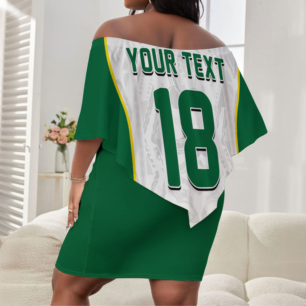 Custom Senegal Football 2026 Off Shoulder Short Dress Proud Lions of Teranga Spirit