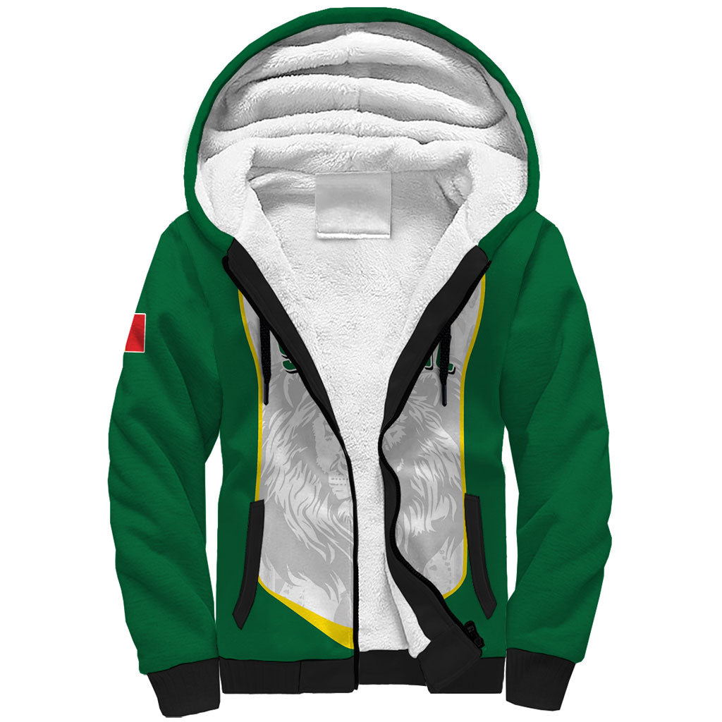 Custom Senegal Football 2026 Sherpa Hoodie Proud Lions of Teranga Spirit