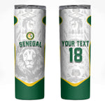 Custom Senegal Football 2026 Skinny Tumbler Proud Lions of Teranga Spirit
