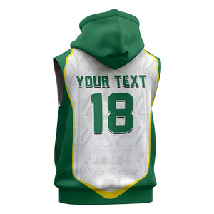 Custom Senegal Football 2026 Sleeveless Zip Hoodie Proud Lions of Teranga Spirit
