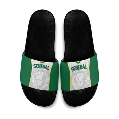 Senegal Football 2026 Slide Sandals Proud Lions of Teranga Spirit