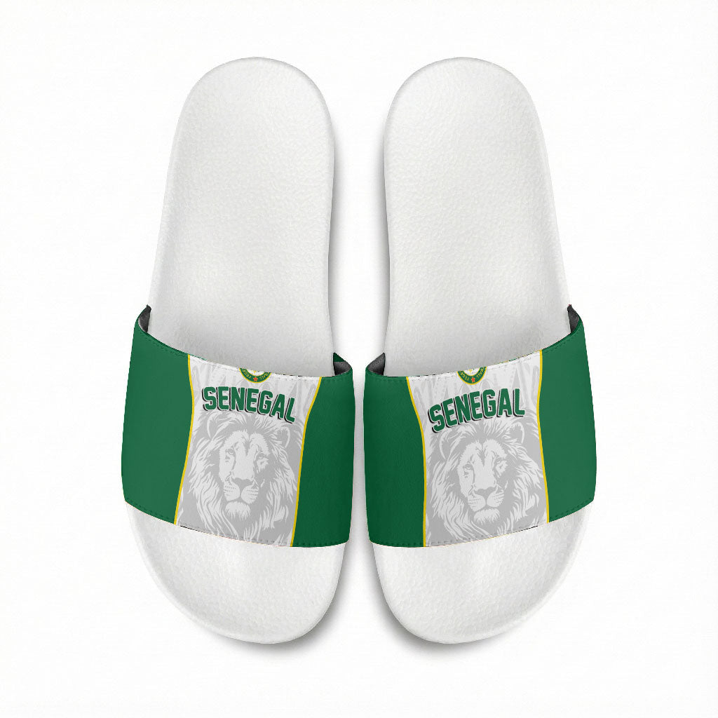 Senegal Football 2026 Slide Sandals Proud Lions of Teranga Spirit