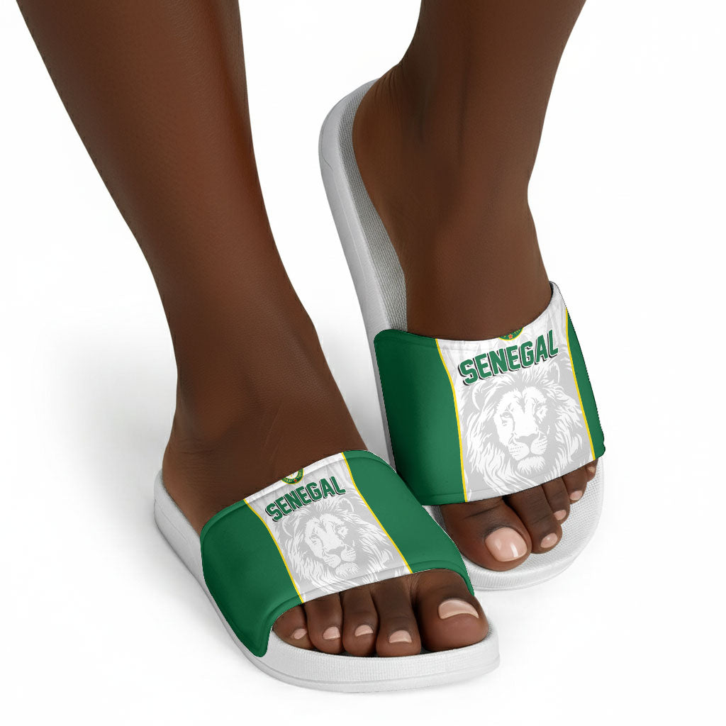 Senegal Football 2026 Slide Sandals Proud Lions of Teranga Spirit