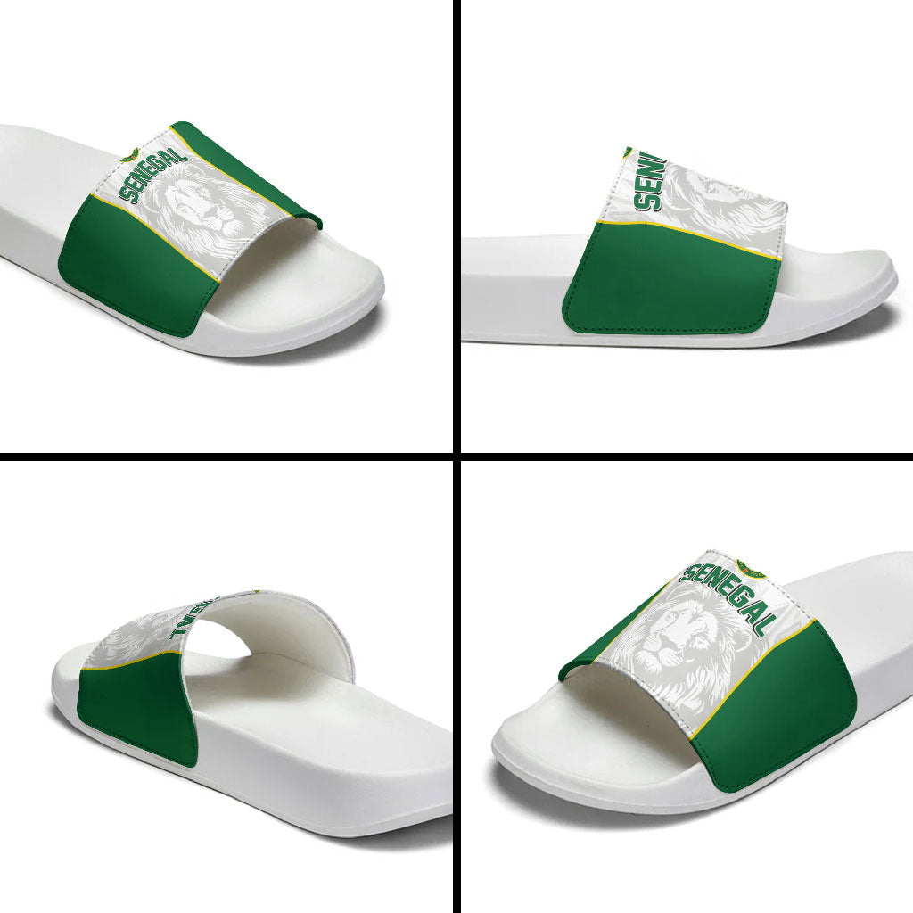 Senegal Football 2026 Slide Sandals Proud Lions of Teranga Spirit