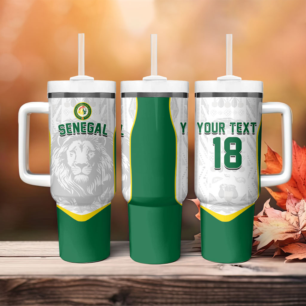 Custom Senegal Football 2026 Tumbler With Handle Proud Lions of Teranga Spirit