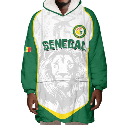 Custom Senegal Football 2026 Wearable Blanket Hoodie Proud Lions of Teranga Spirit
