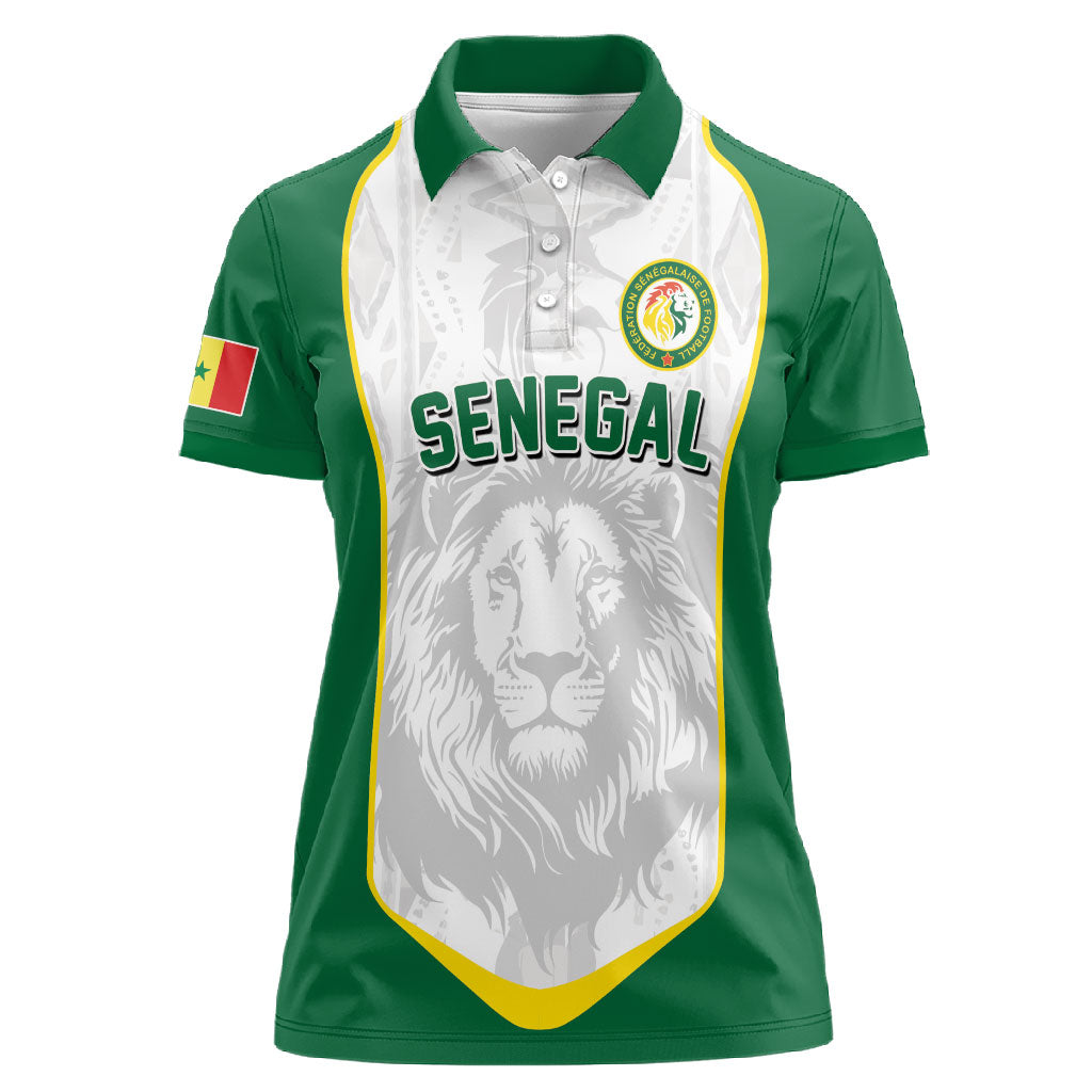 Custom Senegal Football 2026 Women Polo Shirt Proud Lions of Teranga Spirit