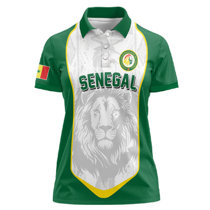 Custom Senegal Football 2026 Women Polo Shirt Proud Lions of Teranga Spirit