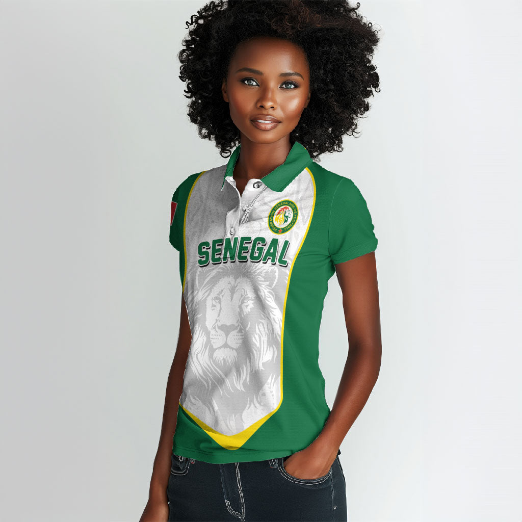 Custom Senegal Football 2026 Women Polo Shirt Proud Lions of Teranga Spirit