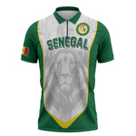 Custom Senegal Football 2026 Zipper Polo Shirt Proud Lions of Teranga Spirit