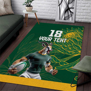 Rugby South Africa Champion Custom Area Rug Springboks Mascot - African Pride