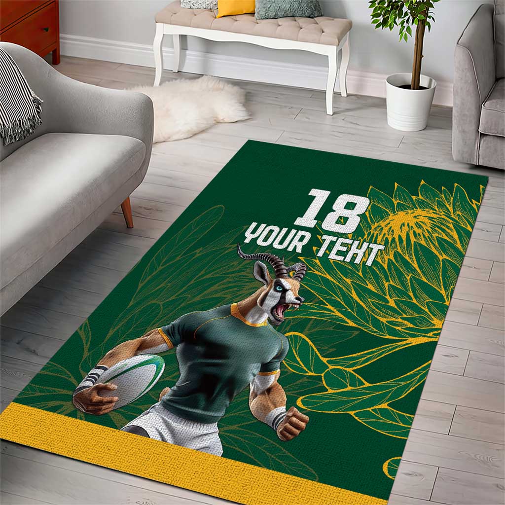 Rugby South Africa Champion Custom Area Rug Springboks Mascot - African Pride