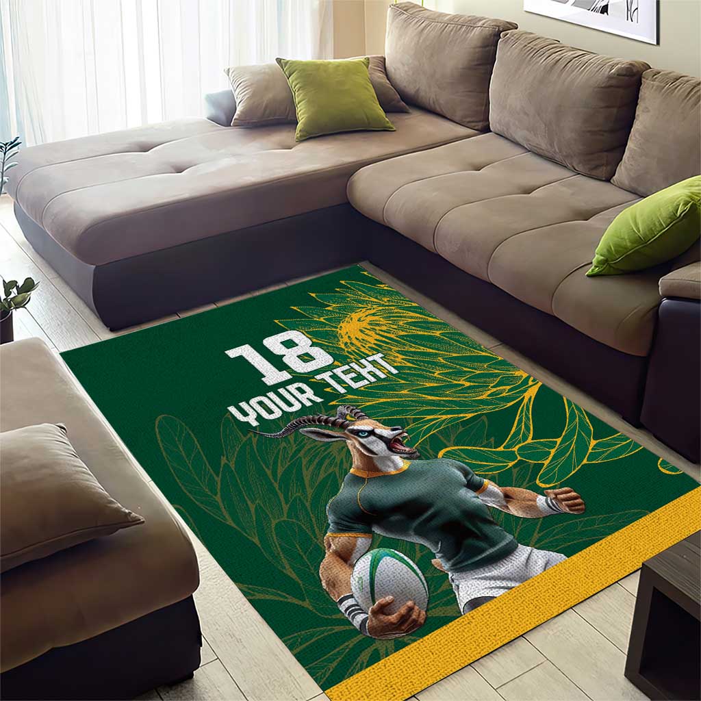 Rugby South Africa Champion Custom Area Rug Springboks Mascot - African Pride