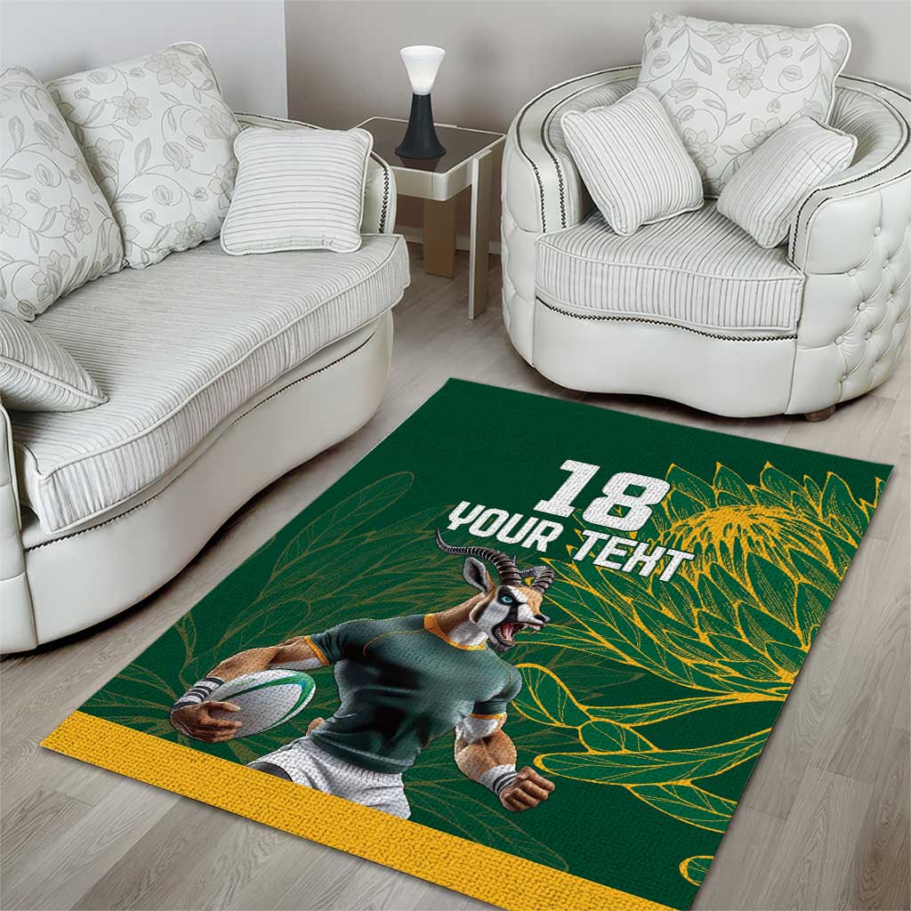 Rugby South Africa Champion Custom Area Rug Springboks Mascot - African Pride
