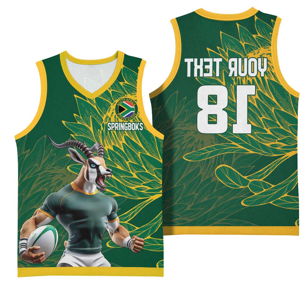 Rugby South Africa Champion Custom Basketball Jersey Springboks Mascot - African Pride