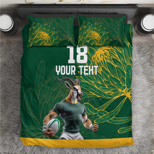 Rugby South Africa Champion Custom Bedding Set Springboks Mascot - African Pride