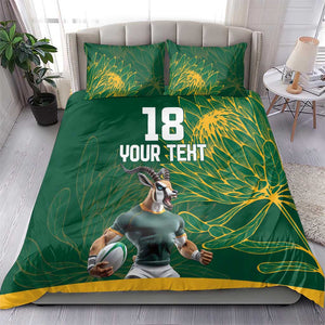Rugby South Africa Champion Custom Bedding Set Springboks Mascot - African Pride