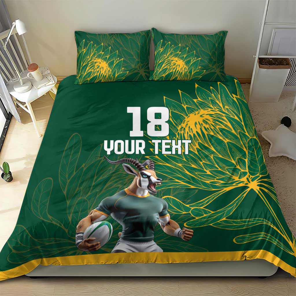 Rugby South Africa Champion Custom Bedding Set Springboks Mascot - African Pride