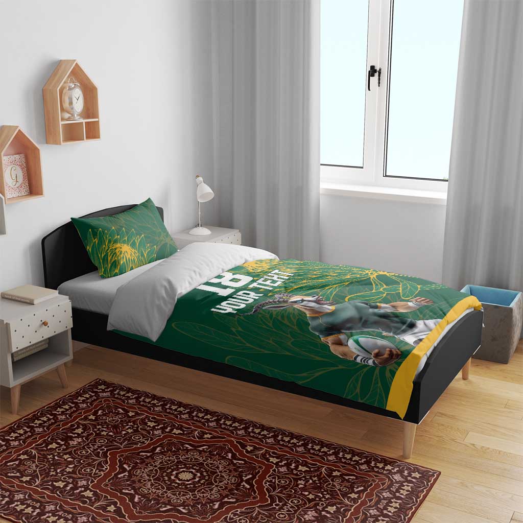 Rugby South Africa Champion Custom Bedding Set Springboks Mascot - African Pride