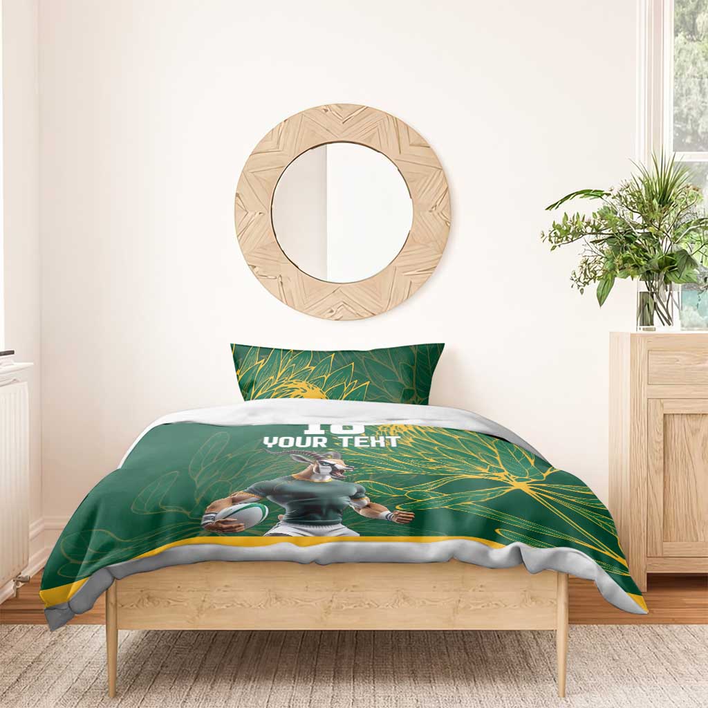 Rugby South Africa Champion Custom Bedding Set Springboks Mascot - African Pride