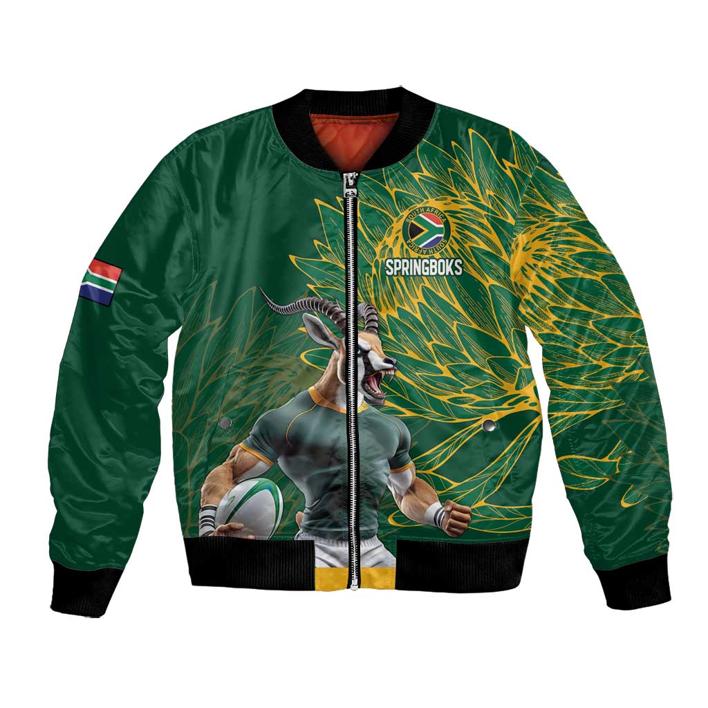 Rugby South Africa Champion Custom Bomber Jacket Springboks Mascot - African Pride