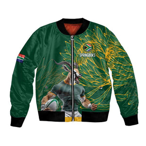 Rugby South Africa Champion Custom Bomber Jacket Springboks Mascot - African Pride