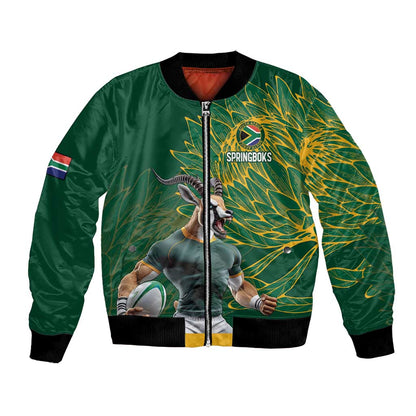 Rugby South Africa Champion Custom Bomber Jacket Springboks Mascot - African Pride